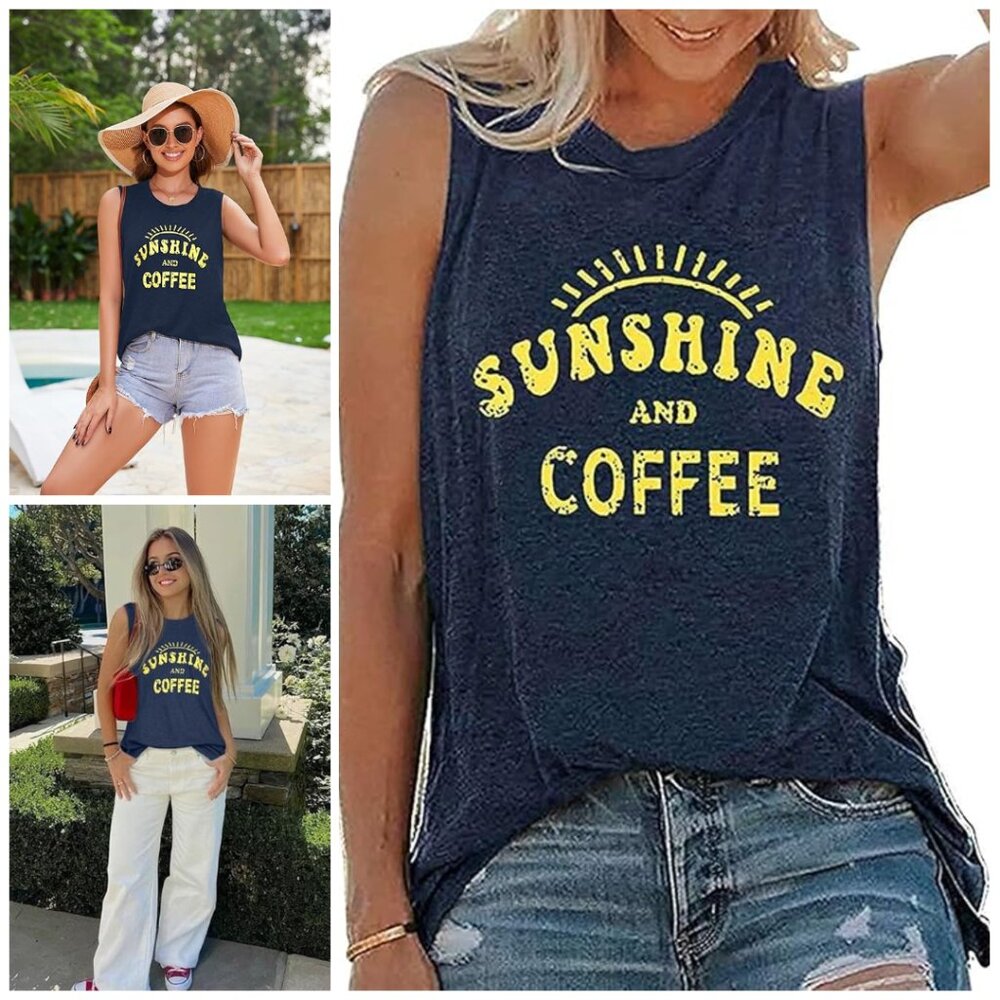 Women's Tank Tops Summer T Shirts Sleeveless Casual Loose Tunic Blouses